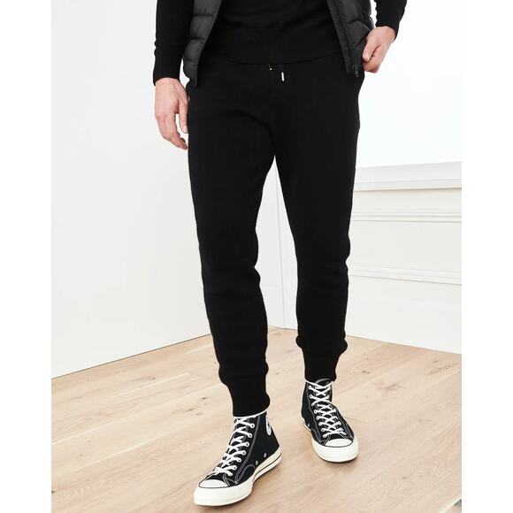 New Quince Men's Black Mongolian Cashmere Jogger Sweatpants Size Medium 1244 - Picture 1 of 14